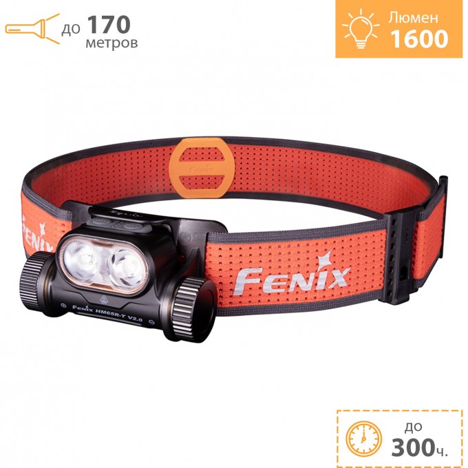 Налобный фонарь FENIX HM65R-T V2.0 черный + Подарок HM65R-TV20bk
